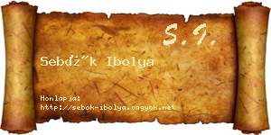 Sebők Ibolya névjegykártya